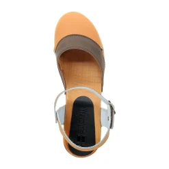 BJORK MILA Wooden Clog Sandals in Oiled Leather - CLOSEOUT