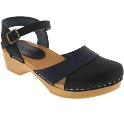 BJORK MILA Wooden Clog Sandals in Oiled Leather - CLOSEOUT
