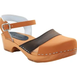 BJORK MILA Wooden Clog Sandals in Oiled Leather - CLOSEOUT