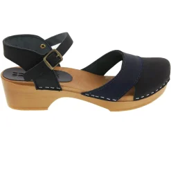 BJORK MILA Wooden Clog Sandals in Oiled Leather - CLOSEOUT