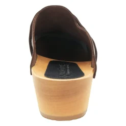 BJORK Pixie Wood Open Back Full Grain Leather Clogs - CLOSEOUT