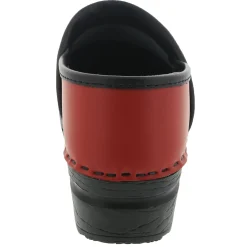 BJORK PRO ELLA Red Leather Clogs - CLOSEOUT