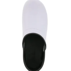 BJORK PRO ELSA White Patent Leather Clogs - CLOSEOUT