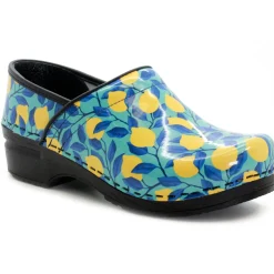 BJORK PROFESSIONAL Citron Printed Leather Clogs - CLOSEOUT