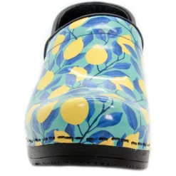BJORK PROFESSIONAL Citron Printed Leather Clogs - CLOSEOUT