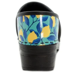 BJORK PROFESSIONAL Citron Printed Leather Clogs - CLOSEOUT