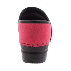 BJORK PROFESSIONAL Fuchsia Fur Leather Clogs