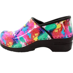 BJORK PROFESSIONAL Splat Printed Leather Clogs - CLOSEOUT