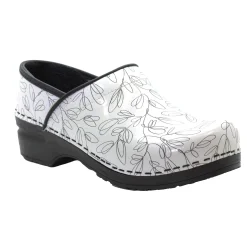BJORK PROFESSIONAL Stencil Printed Leather Clogs - CLOSEOUT