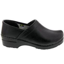 BJORK PROFESSIONAL Women's Black Cabrio Leather Clogs - CLOSEOUT