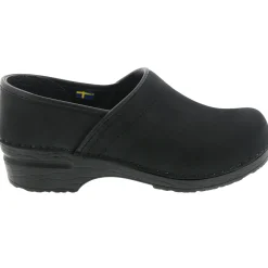 BJORK PRO LEAH Black Oiled Leather Clogs - CLOSEOUT