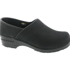 BJORK PRO LEAH Black Oiled Leather Clogs - CLOSEOUT