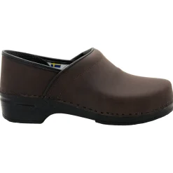 BJORK PRO LIAM Men's Brown Oiled Leather Clogs - CLOSEOUT