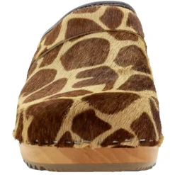 BJORK Safari Wood Open Back Giraffe Clogs - CLOSEOUT