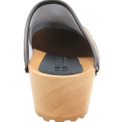 BJORK Safari Wood Open Back Leopard Clogs - CLOSEOUT
