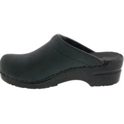 BJORK SARA OPEN BACK Oiled Leather Clogs - CLOSEOUT