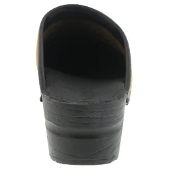 BJORK SARA OPEN BACK Oiled Leather Clogs - CLOSEOUT