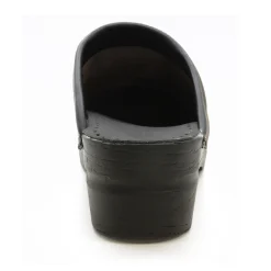 BJORK SARA OPEN BACK Oiled Leather Clogs - CLOSEOUT