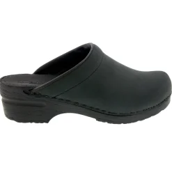 BJORK SARA OPEN BACK Oiled Leather Clogs - CLOSEOUT