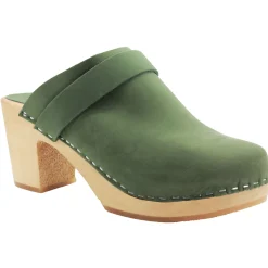 BJORK TIA Wooden Clogs in Oiled Leather - CLOSEOUT