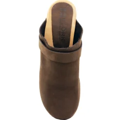 BJORK TIA Wooden Clogs in Oiled Leather - CLOSEOUT