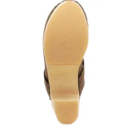 BJORK TIA Wooden Clogs in Oiled Leather - CLOSEOUT