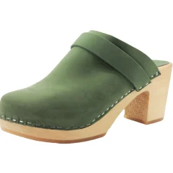 BJORK TIA Wooden Clogs in Oiled Leather - CLOSEOUT