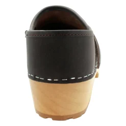 BJORK Tilda Wood Classic Closed Back Leather Clogs