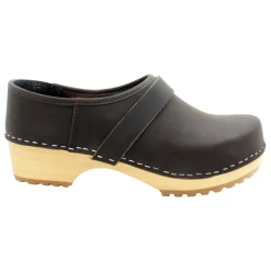 BJORK Tilda Wood Classic Closed Back Leather Clogs
