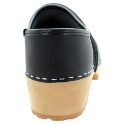 BJORK Tilda Wood Classic Closed Back Leather Clogs