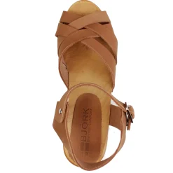BJORK ULRIKA Swedish Wood Clog Sandals in Nubuck Leather