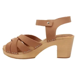 BJORK ULRIKA Swedish Wood Clog Sandals in Nubuck Leather