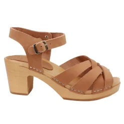 BJORK ULRIKA Swedish Wood Clog Sandals in Nubuck Leather