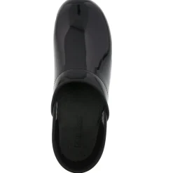 BJORK Women's Swedish Professional Black Patent Leather Clogs