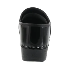 BJORK Women's Swedish Professional Black Patent Leather Clogs