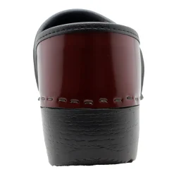 BJORK Women's Swedish Professional Maroon Patent Leather Clogs - CLOSEOUT