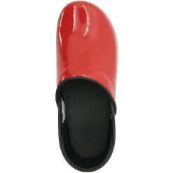 BJORK Women's Swedish Professional Red Patent Leather Clogs