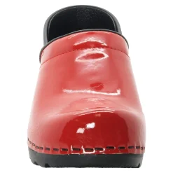 BJORK Women's Swedish Professional Red Patent Leather Clogs