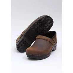 DANSKO Men's WIDE Professional Brown Oiled Leather Clogs
