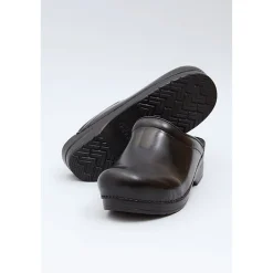 DANSKO Sonja Black Cabrio Leather Open Back Clogs