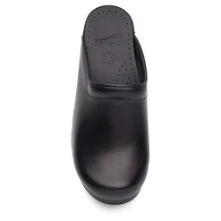 DANSKO Sonja Black Cabrio Leather Open Back Clogs