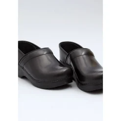 DANSKO WIDE Professional Black Cabrio Leather Clogs