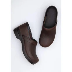 DANSKO WIDE Professional Brown Oiled Leather Clogs