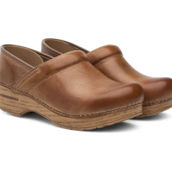 DANSKO WIDE Professional Honey Distressed Leather Clogs