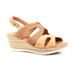 Dromedaris Lauren Leather Wedge Sandal