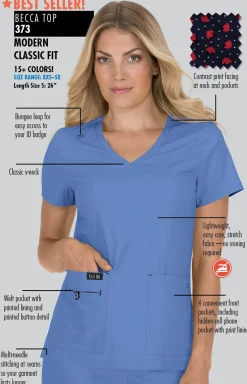 koi Basics Becca Women's 4-Pocket Stretch Scrub Top