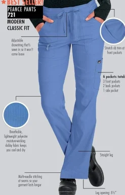 koi Lite Peace Women's 6-Pocket Stretch Scrub Pants