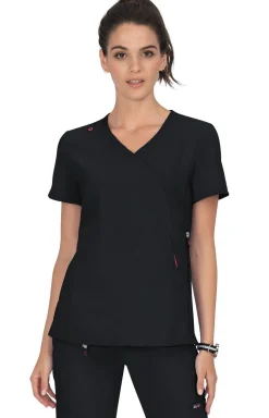 koi Lite Philosophy Women's 3-Pocket Mock-Wrap Scrub Top