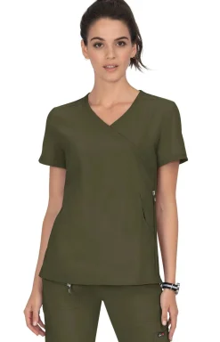 koi Lite Philosophy Women's 3-Pocket Mock-Wrap Scrub Top