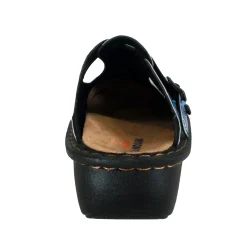 Sanosan Bella Comfort Slip-On Clogs in Blue Loop print